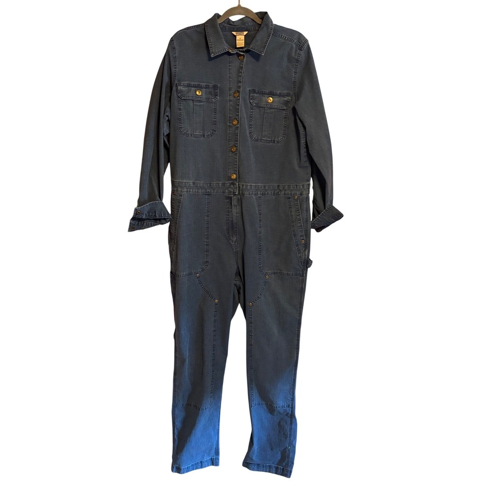 Duluth Trading Co Double Flex Denim Coverall/Jumpsuit XL Utility Workwear